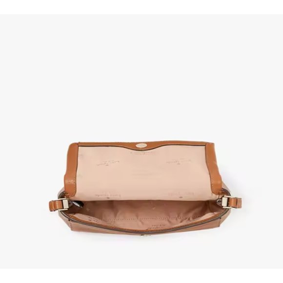 New Kate Spade Leila Mini Zip Crossbody Pebble Leather Warm Gingerbread - Picture 3 of 5